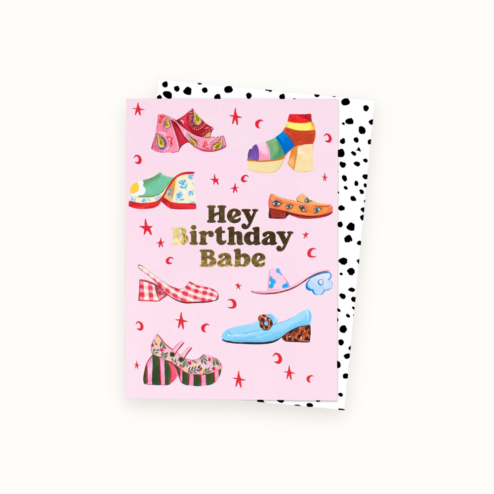 Birthday Babe Shoes Card