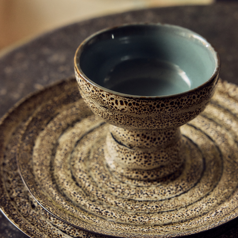 70s Ceramics: Tapas Bowl On Base Small