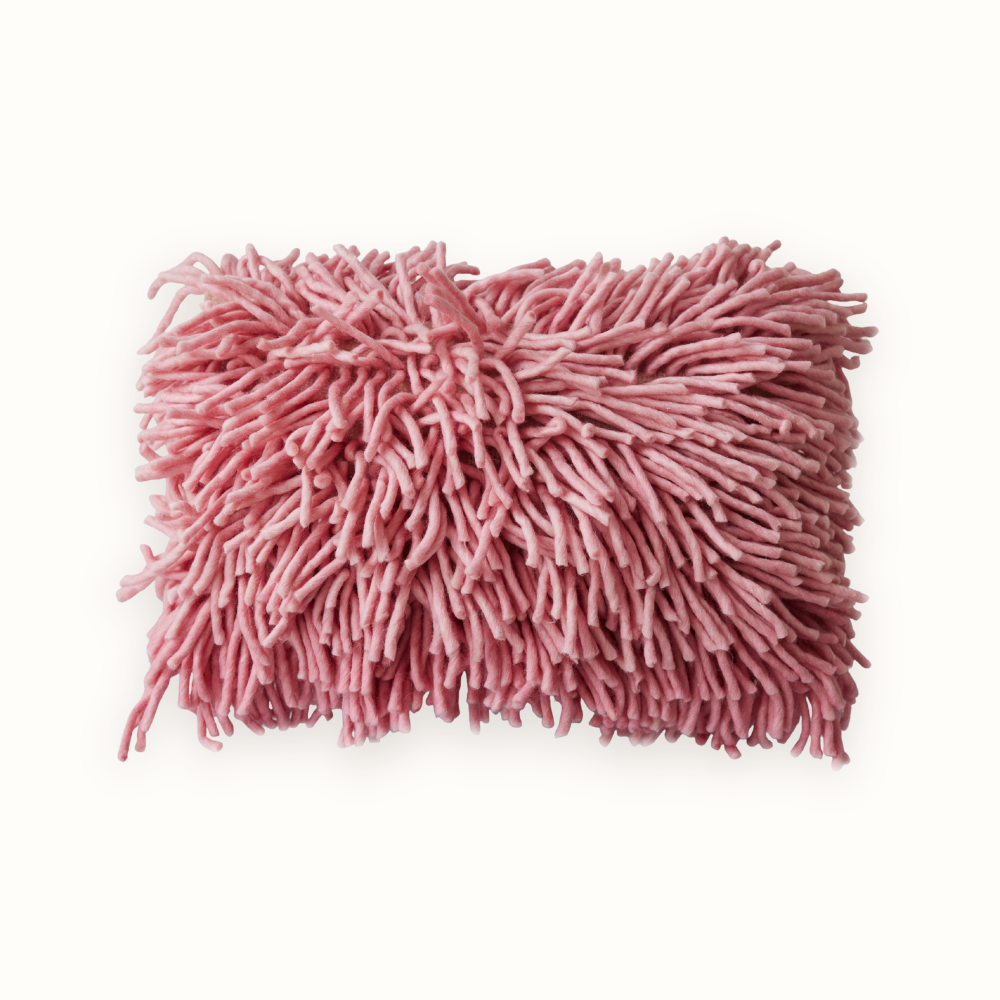 Rugged Woolen Cushion Pink