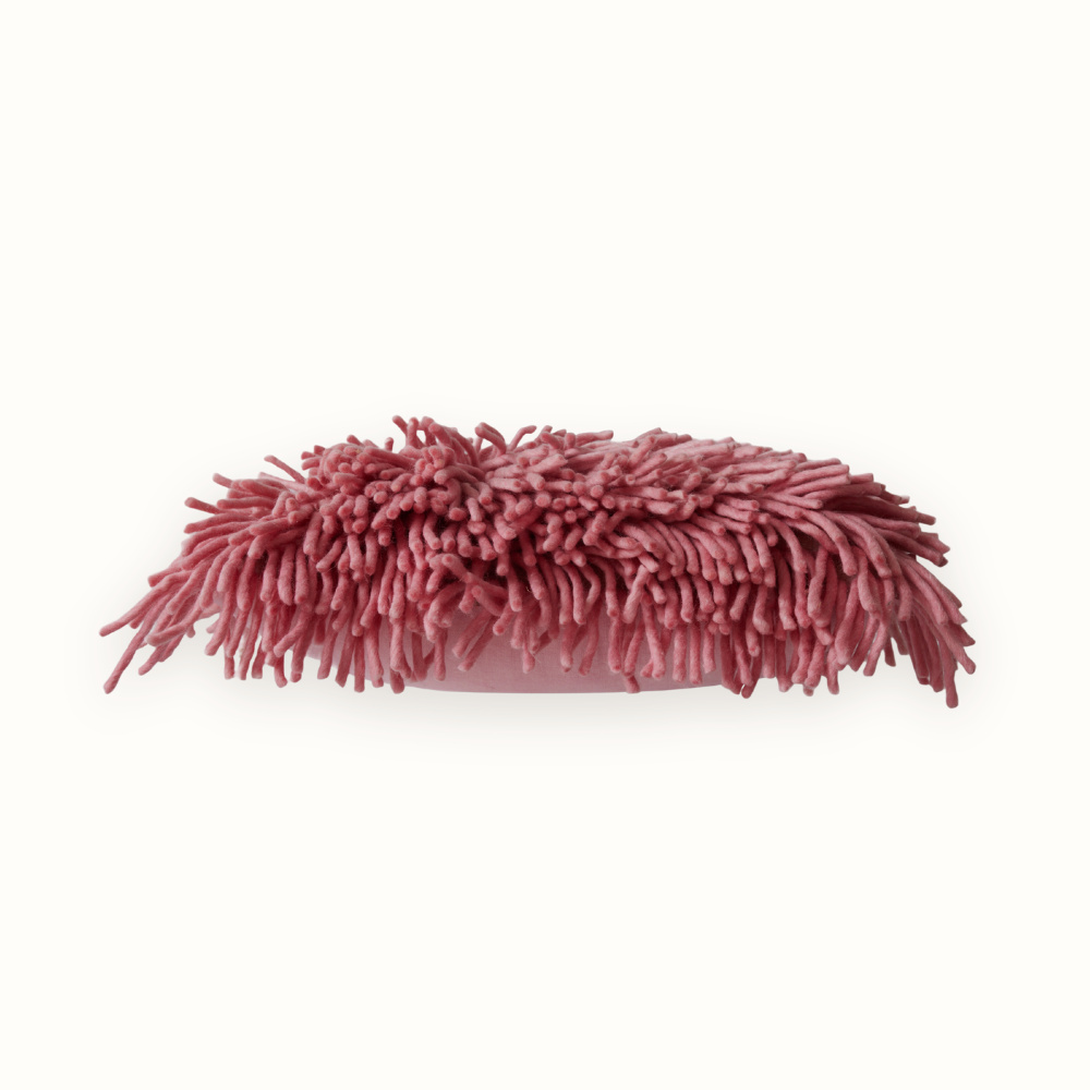 Rugged Woolen Cushion Pink