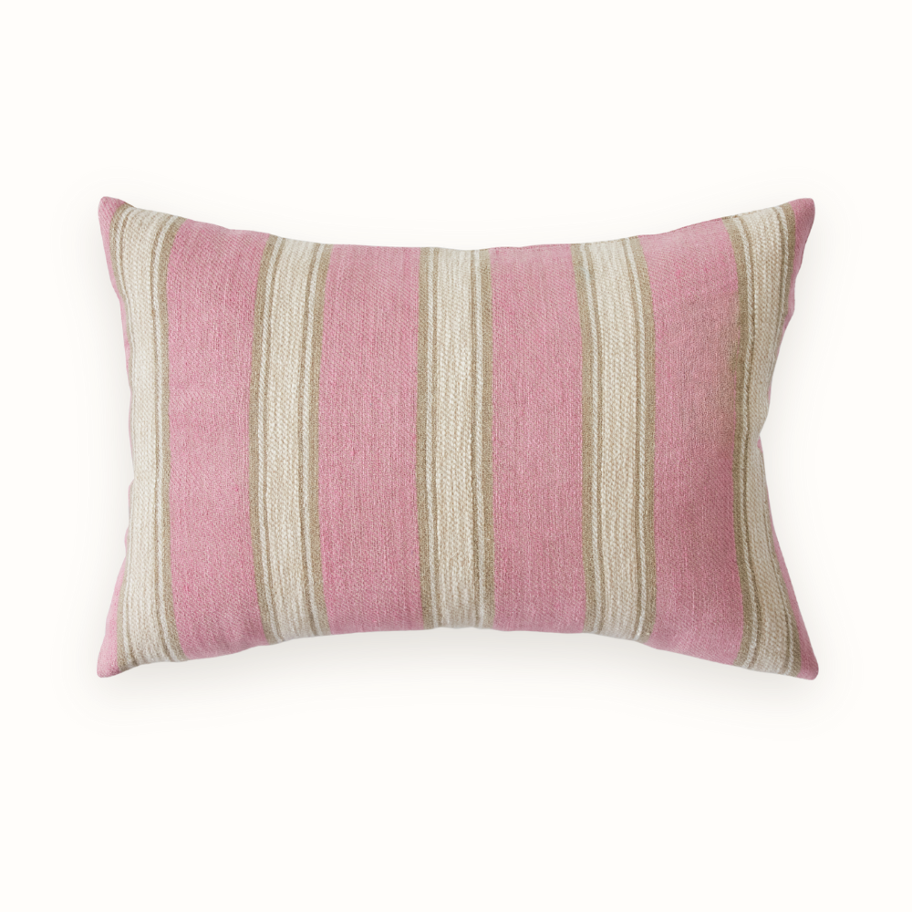 Woven Striped Cushion Blush