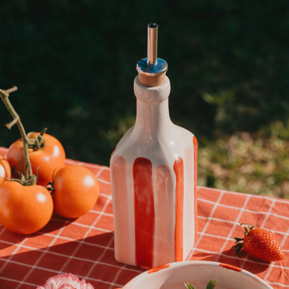 Valentine Striped Oil Bottle