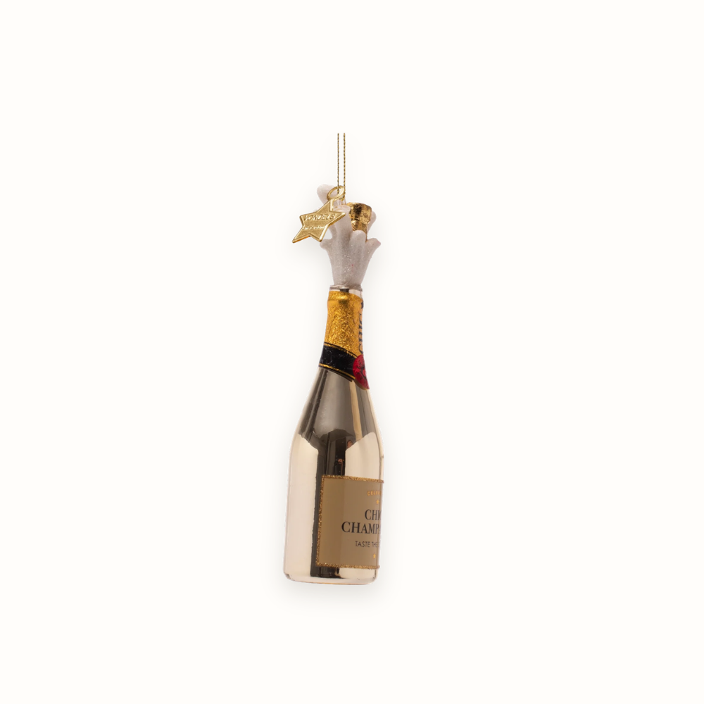 Champagne Bottle Popping Ornament