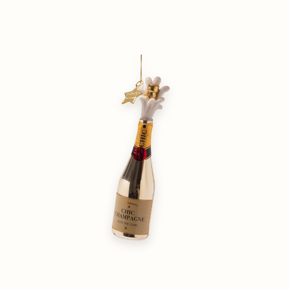 Champagne Bottle Popping Ornament