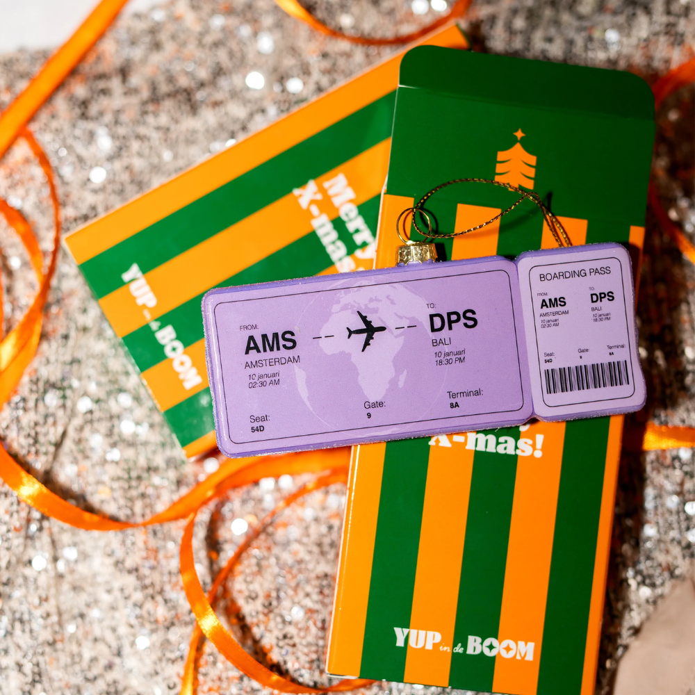 Boarding Pass Ornament Amsterdam - Bali