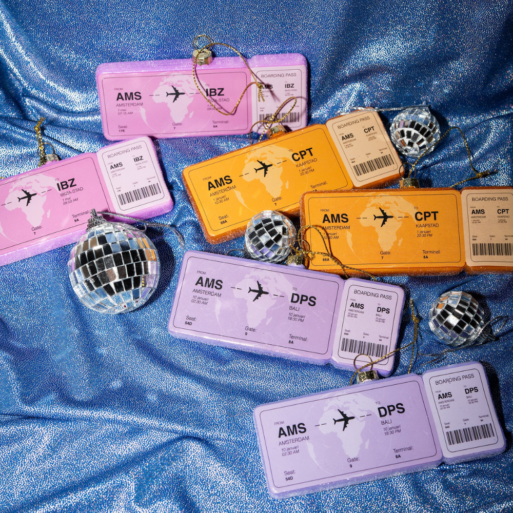 Boarding Pass Ornament Amsterdam - Ibiza