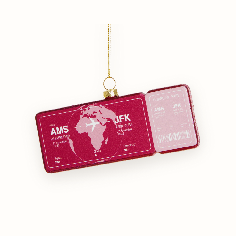 Boarding Pass Ornament Amsterdam - New York