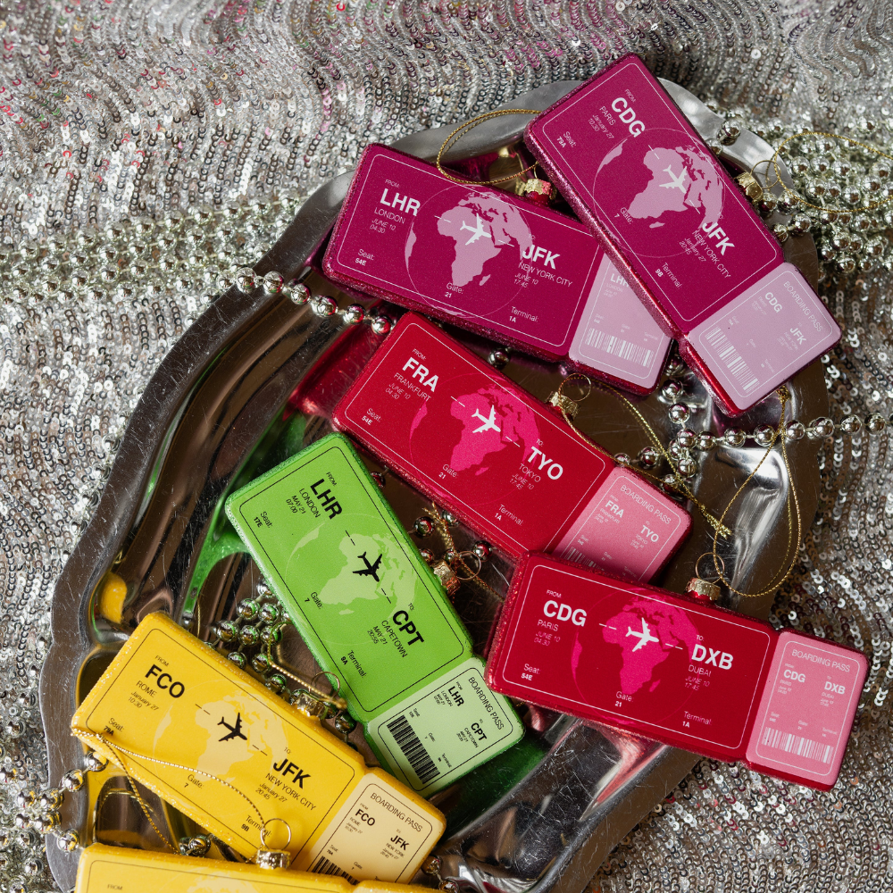 Boarding Pass Ornament Amsterdam - New York