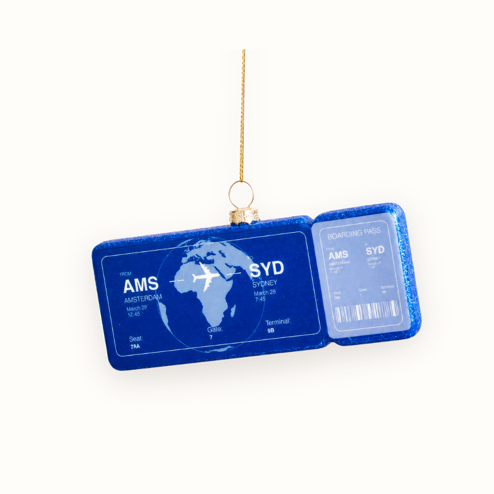Boarding Pass Ornament Amsterdam - Sydney