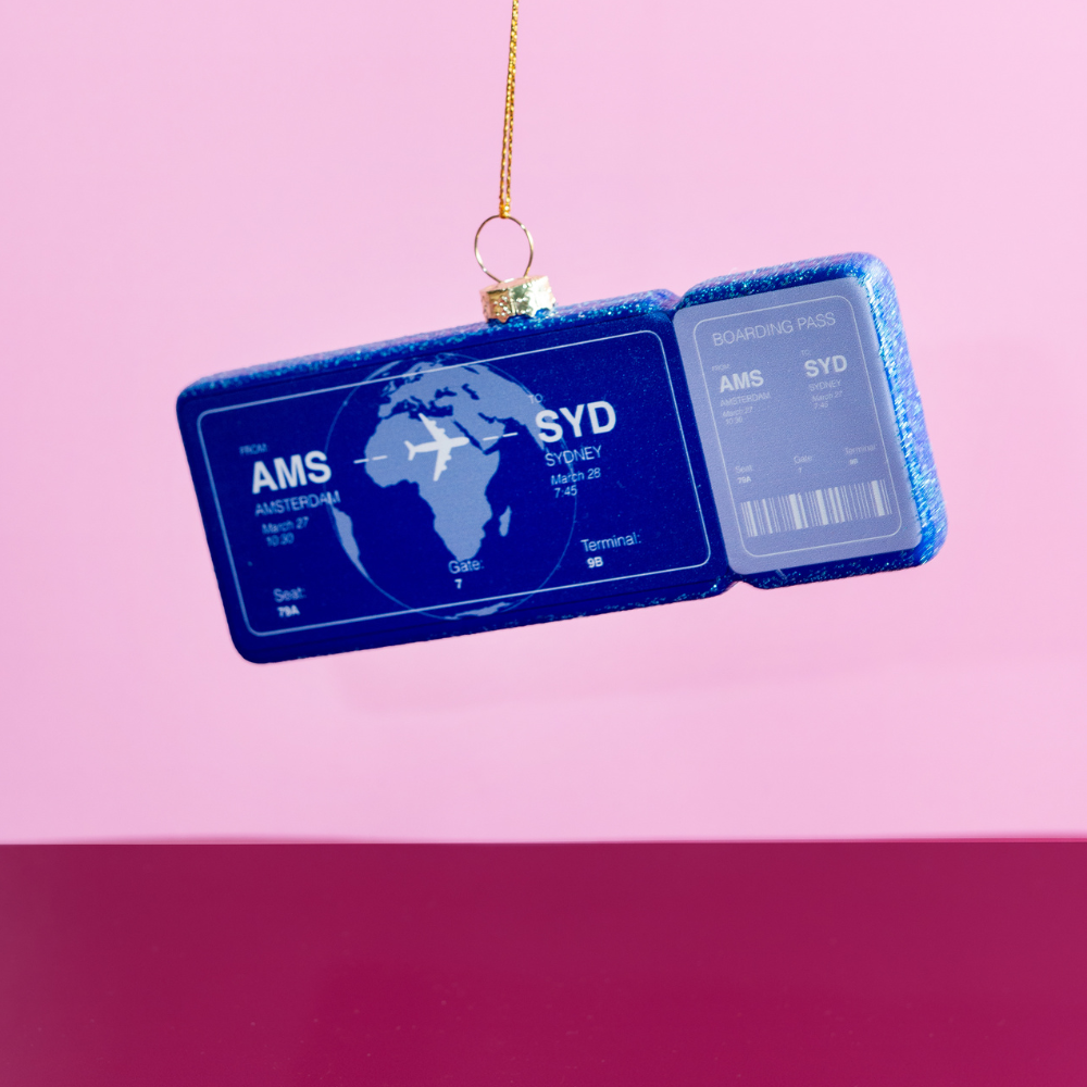 Boarding Pass Ornament Amsterdam - Sydney
